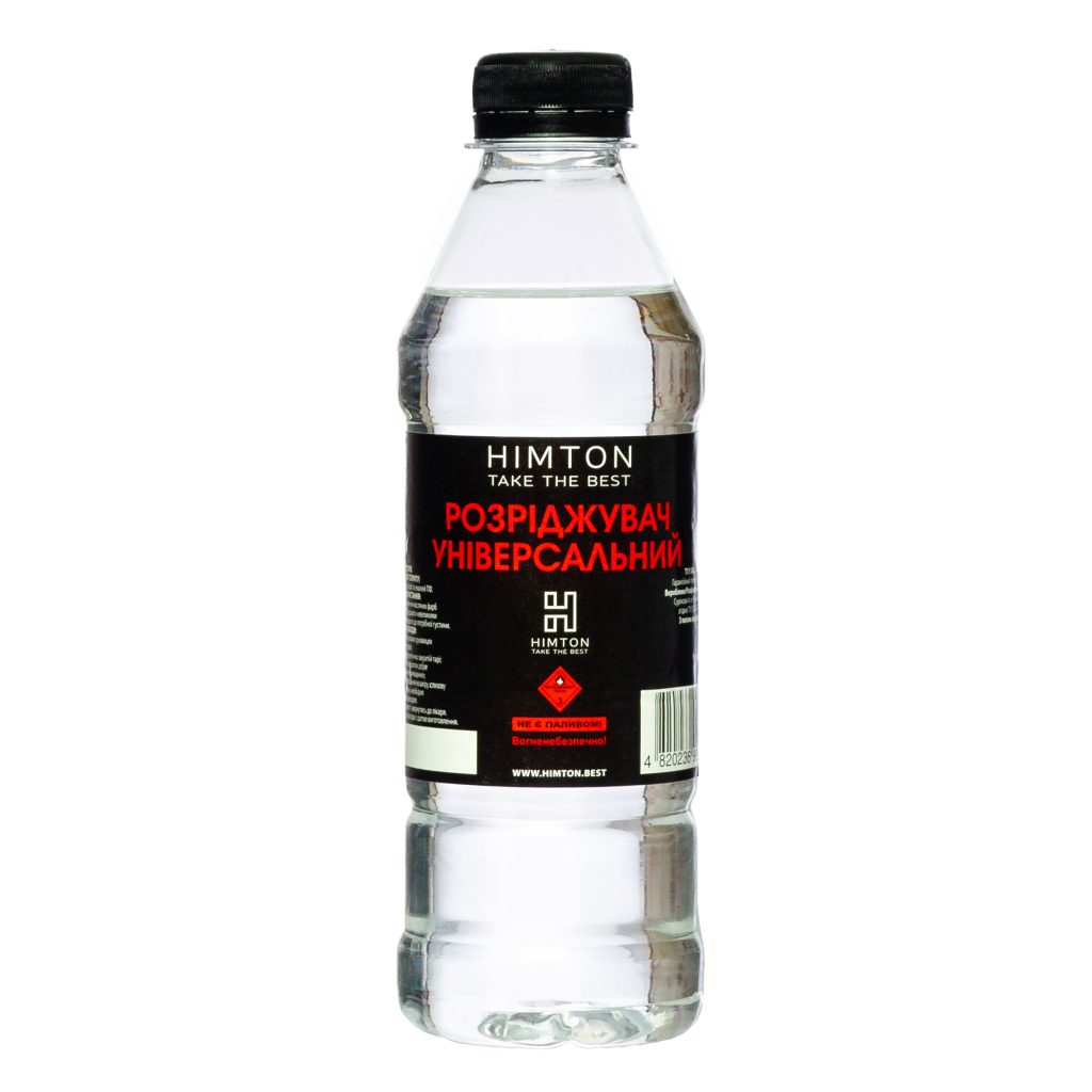 Розріджувач лакофарбовий універсальний (аналог уайт-спіриту) 0,4л/0,24 кг. розчинник TM "HIMTON"